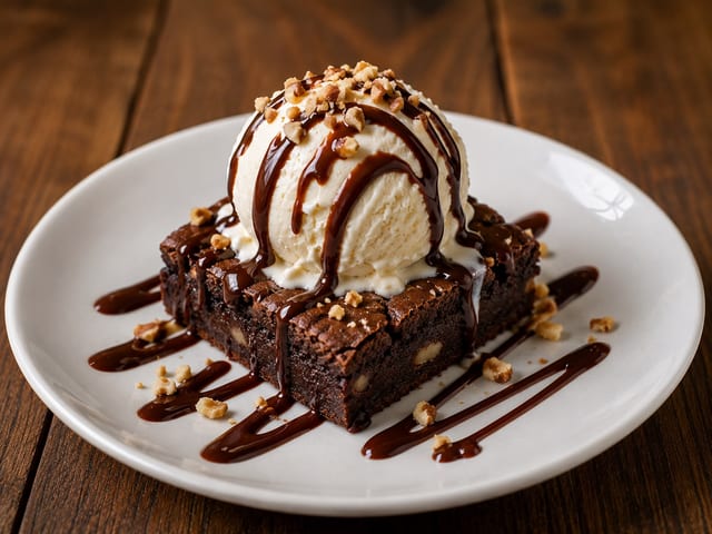 Brownie with Ice Cream.
