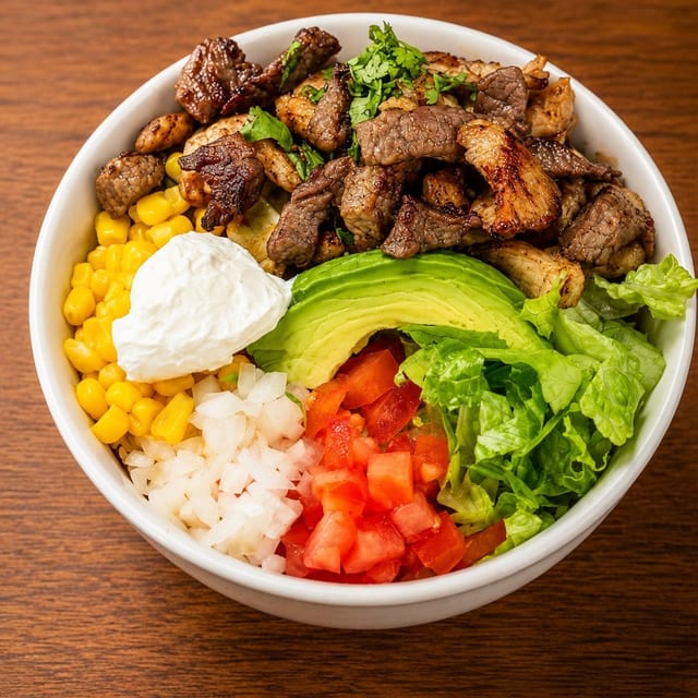 Grilled Mixed Bowl / Bowl Mixto De Carne Y Pollo.