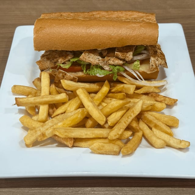 7" Sandwich with Fries.